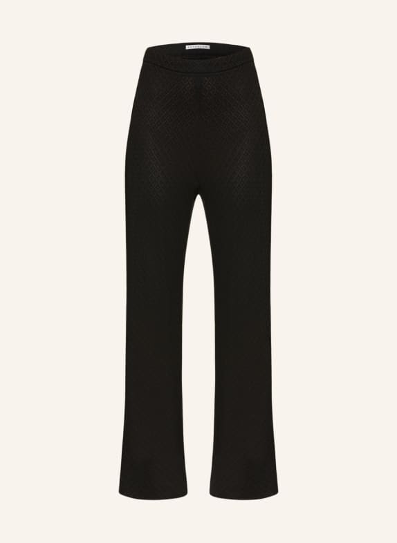 MAC DAYDREAM Wide leg trousers TRIPLE made of knit BLACK