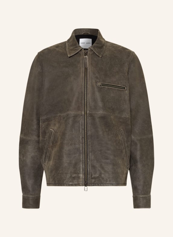 SAMSØE SAMSØE Leather jacket SATOM TAUPE