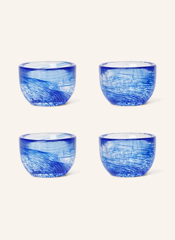 Ferm LIVING Set of 4 TINTA egg cups WHITE/ BLUE