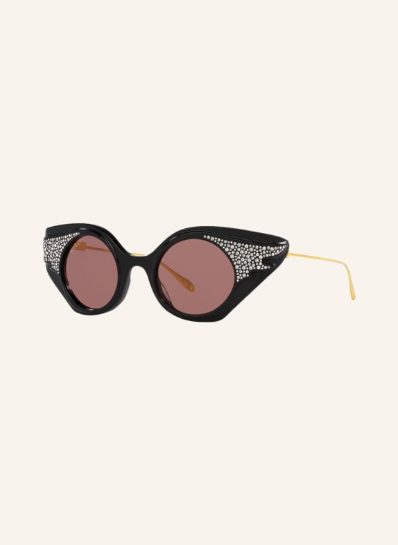 GUCCI Sunglasses GC002002 with decorative gems 1100D1 - BLACK/ BROWN