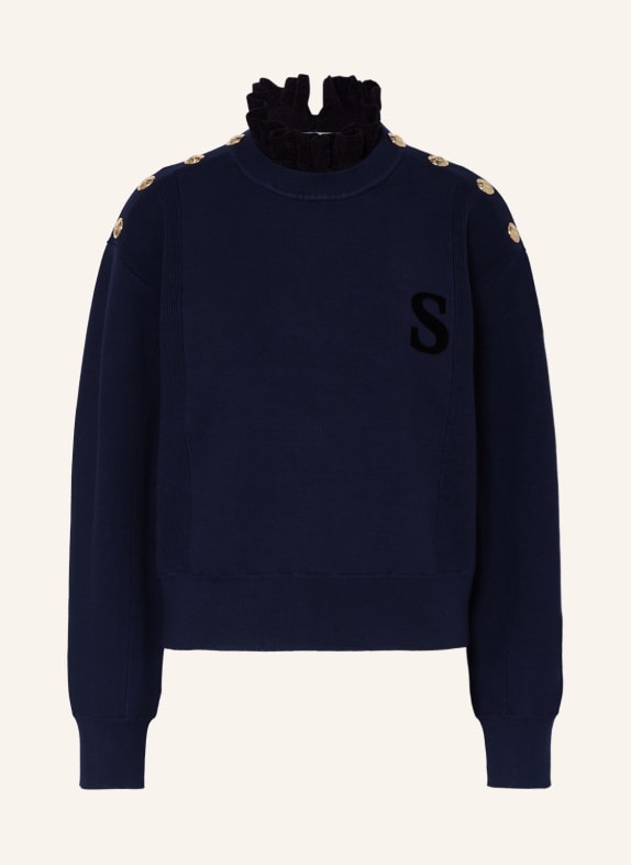 SANDRO Pullover DUNKELBLAU/ SCHWARZ/ GOLD