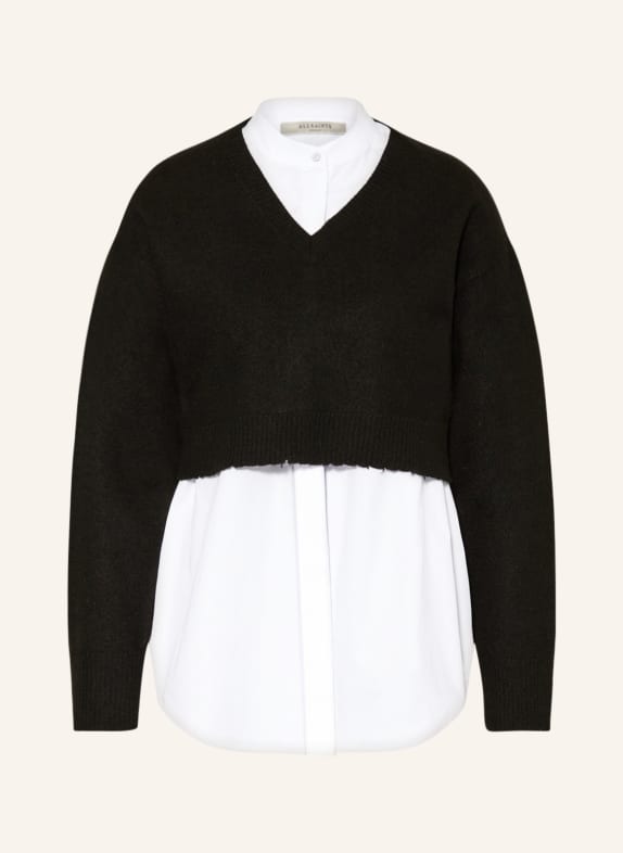 ALLSAINTS Zestaw DONNA: Bluzka bez rękawów i krótki sweter CZARNY/ BIAŁY