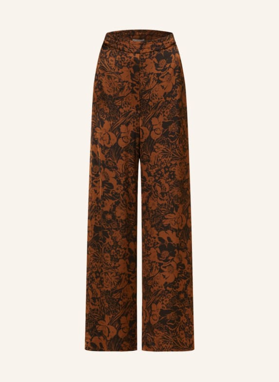 COS Wide leg trousers in satin BROWN/ BLACK