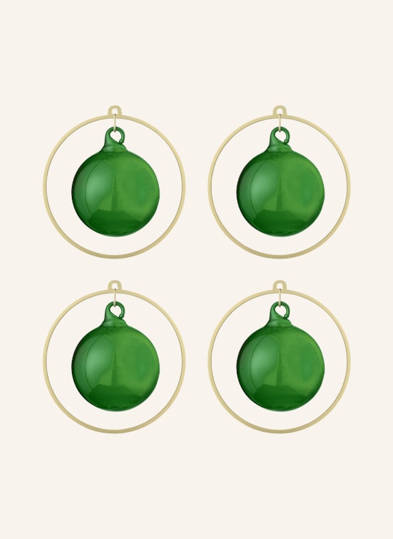 blomus 4er-Set Dekoanhänger KITAI GRÜN / GOLD