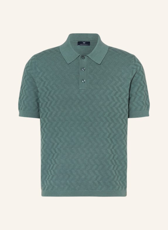 STROKESMAN'S Knitted polo shirt OLIVE