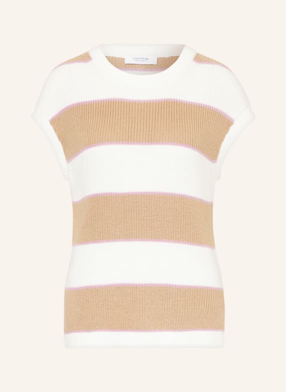 comma casual identity Sweater vest WHITE/ CAMEL/ PINK