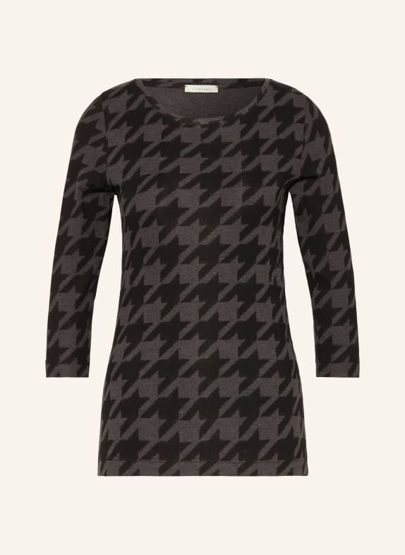 lilienfels Shirt mit 3/4-Arm SCHWARZ/ DUNKELGRAU
