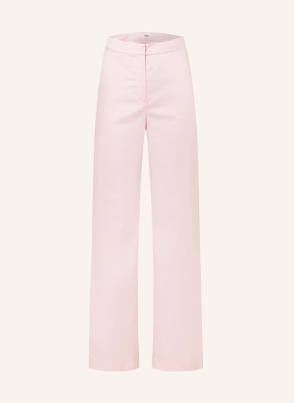 s.Oliver BLACK LABEL Wide leg trousers in satin PINK