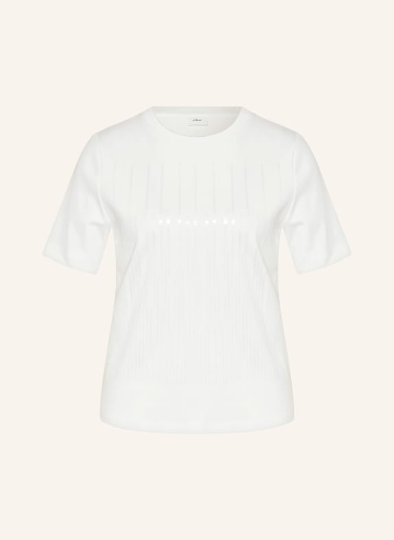 s.Oliver BLACK LABEL T-shirt z cekinami KREMOWY