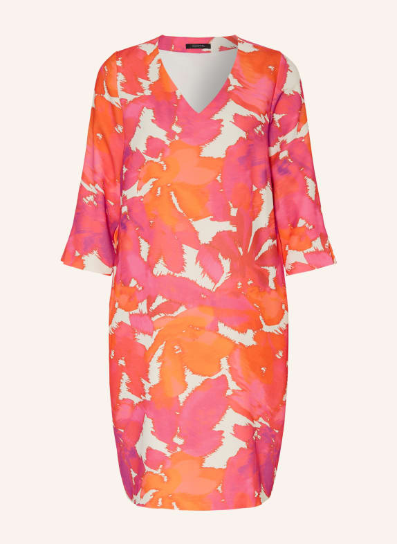 comma Dress with 3/4 sleeves PINK/ ORANGE/ ECRU