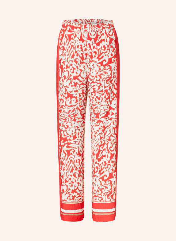 comma Wide leg trousers LIGHT RED/ WHITE/ BEIGE