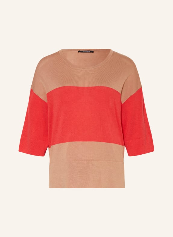 comma Sweater with 3/4 sleeves BEIGE/ SALMON