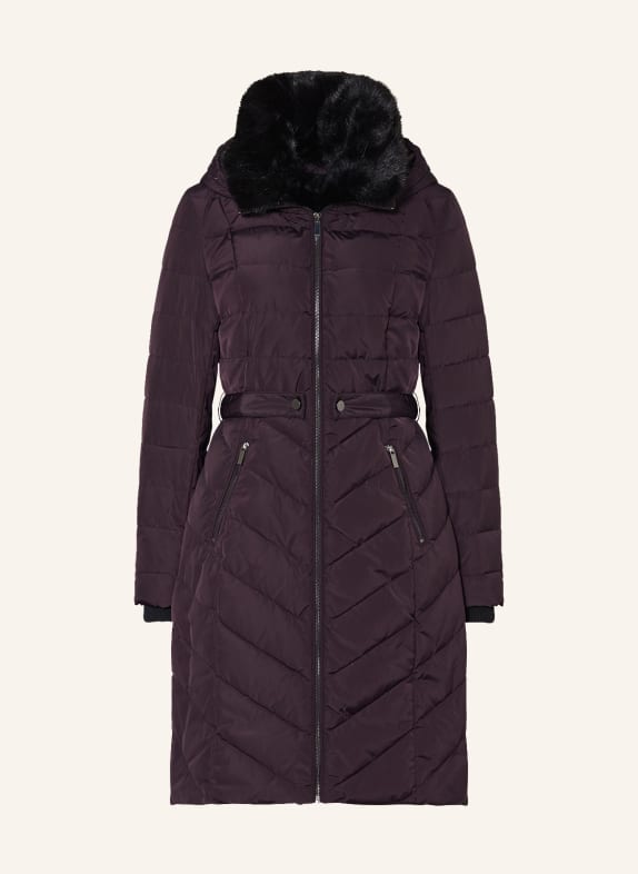 Phase Eight Down coat BOBBIE with faux fur DARK RED