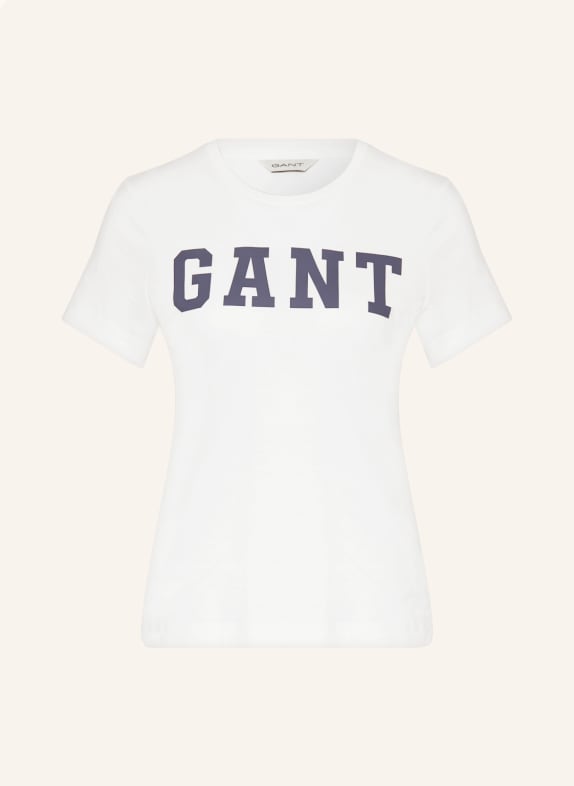 GANT T-Shirt ECRU/ DUNKELBLAU