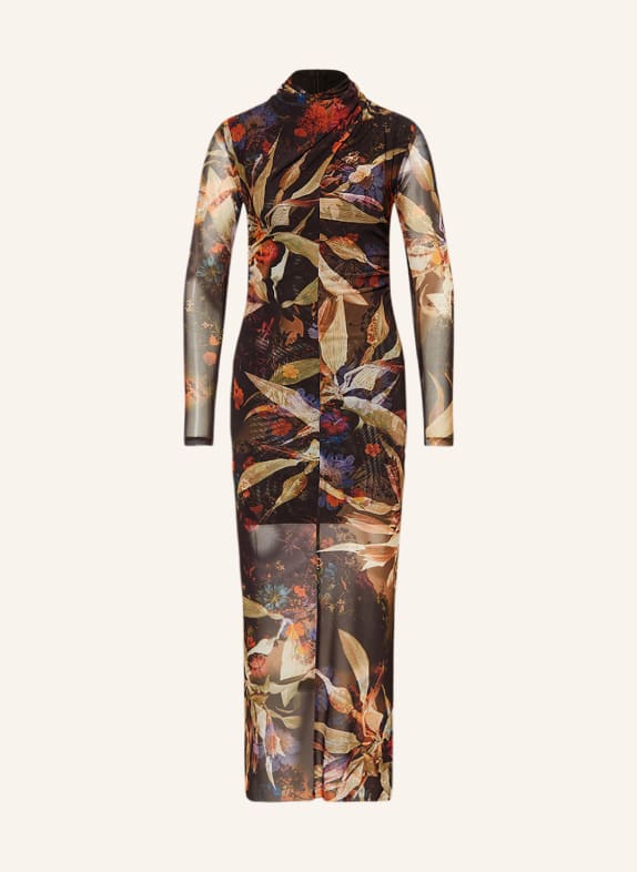 ALLSAINTS Kleid TIA TIPPI SCHWARZ/ BRAUN/ ORANGE