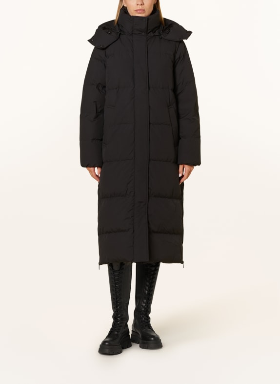 someday Péřový kabát VARICA s odnímatelnou kapucí ČERNÁ
