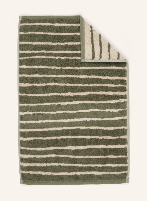 Cawö Guest towel LOFT LINES GREEN/ CREAM