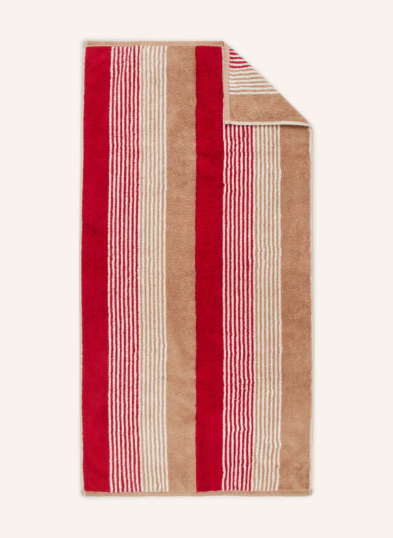 Cawö Towel COAST REPEAT DARK RED/ LIGHT BROWN/ CREAM