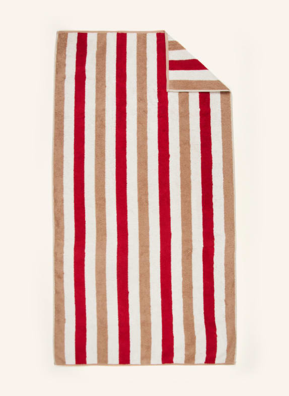 Cawö Bath towel COAST STRIPES RED/ CREAM/ LIGHT BROWN