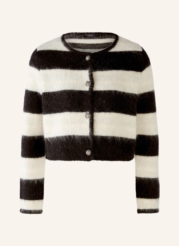 oui Cardigan with mohair BLACK/ WHITE