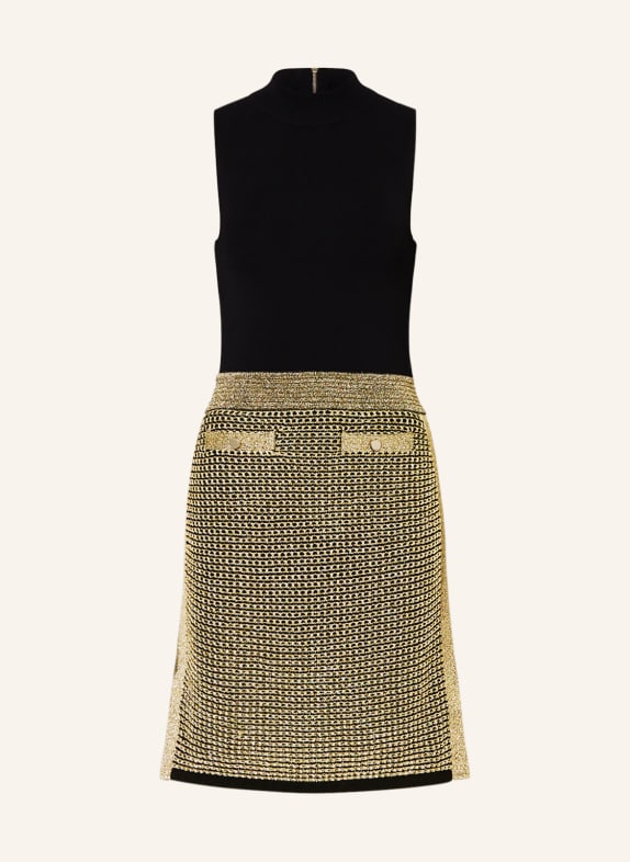 TED BAKER Strickkleid SANRIIA mit Glitzergarn SCHWARZ/ GOLD
