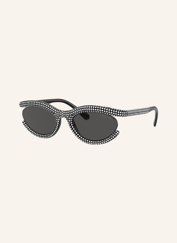SWAROVSKI Okulary przeciwsłoneczne SK6006 z ozdobnymi kamykami 100187 – CZARNY/ SZARY