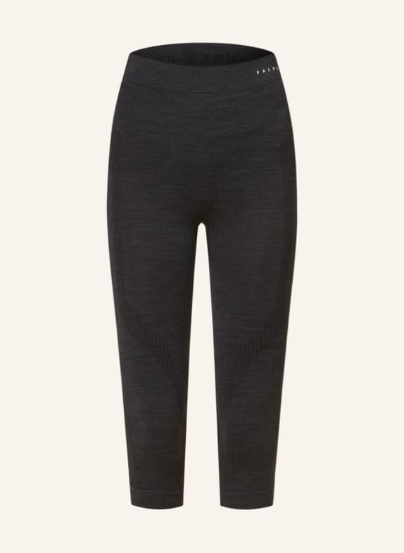 FALKE Funktionswäsche-Hose WOOL-TECH mit verkürzter Beinlänge und Merinowolle SCHWARZ