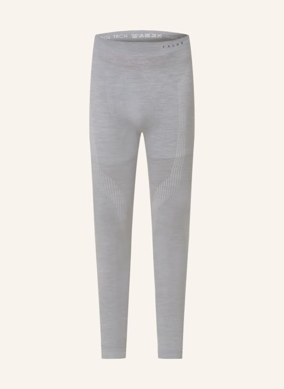FALKE Functional base layer trousers WOOL-TECH with merino wool GRAY