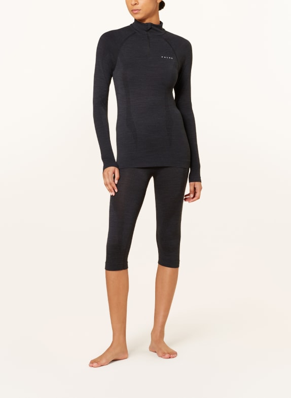 FALKE Funktionswäsche-Hose WOOL-TECH mit verkürzter Beinlänge SCHWARZ