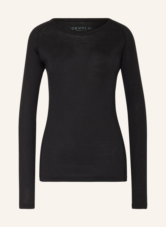 DEVOLD Functional underwear and shirt BREEZE in merino wool BLACK