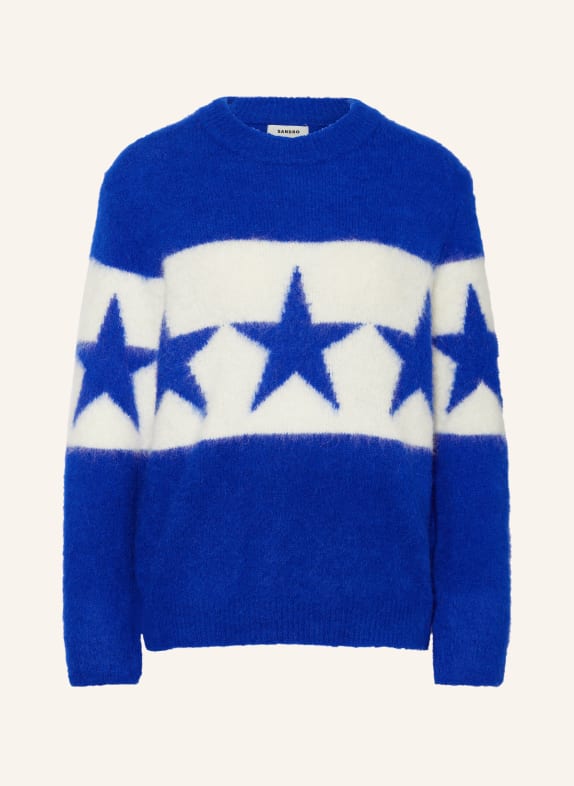 SANDRO Pullover mit Alpaka und Mohair BLAU/ WEISS