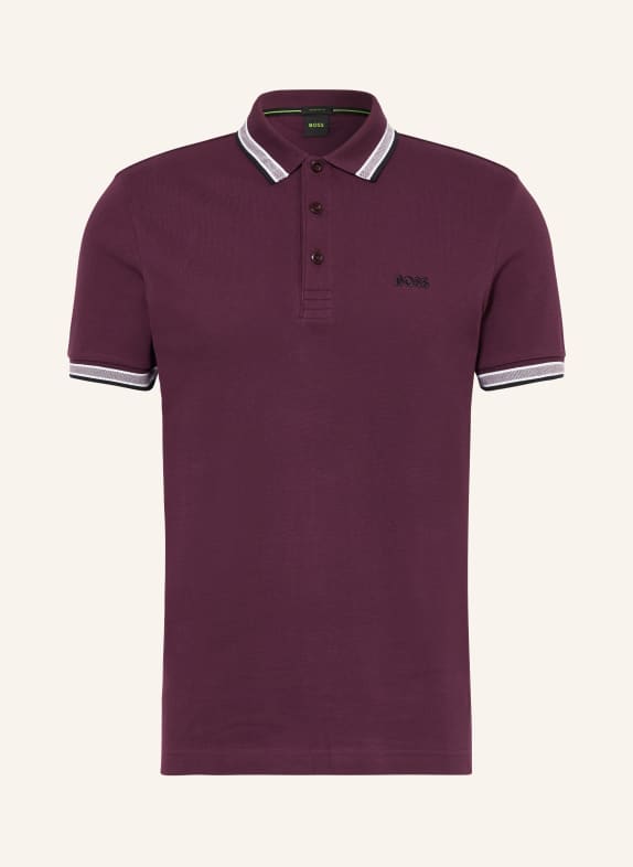 BOSS Piqué polo shirt PADDY CURVED regular fit DARK RED