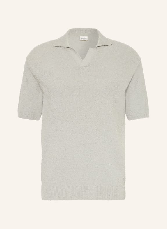 CLOSED Knitted polo shirt LIGHT GRAY