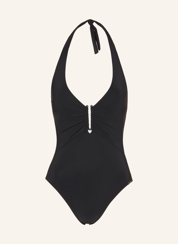 MARYAN MEHLHORN Halter neck swimsuit HONESTY BLACK