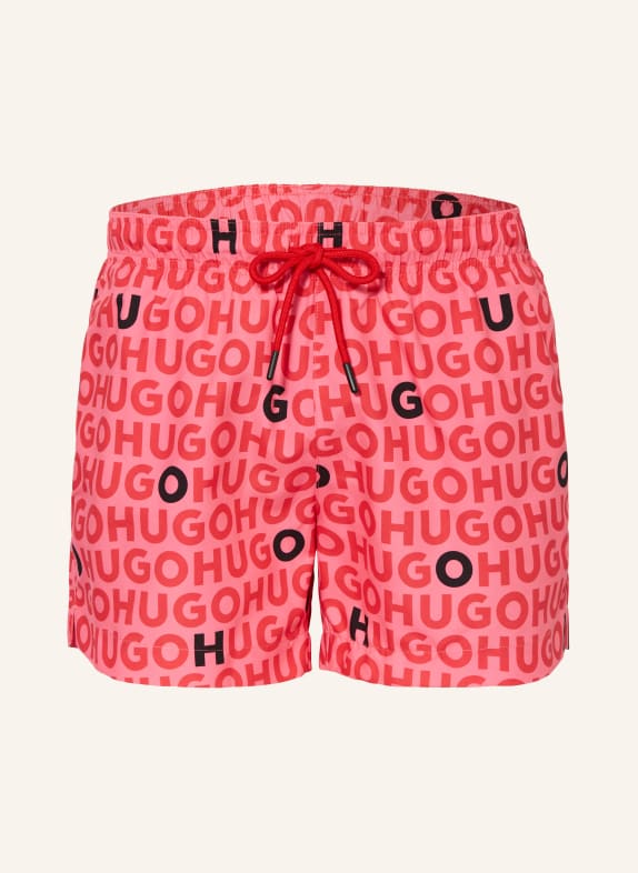 HUGO Swim shorts TORTUGA PINK/ RED