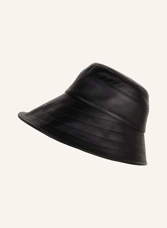 THE ATTICO Bucket-Hat aus Leder SCHWARZ