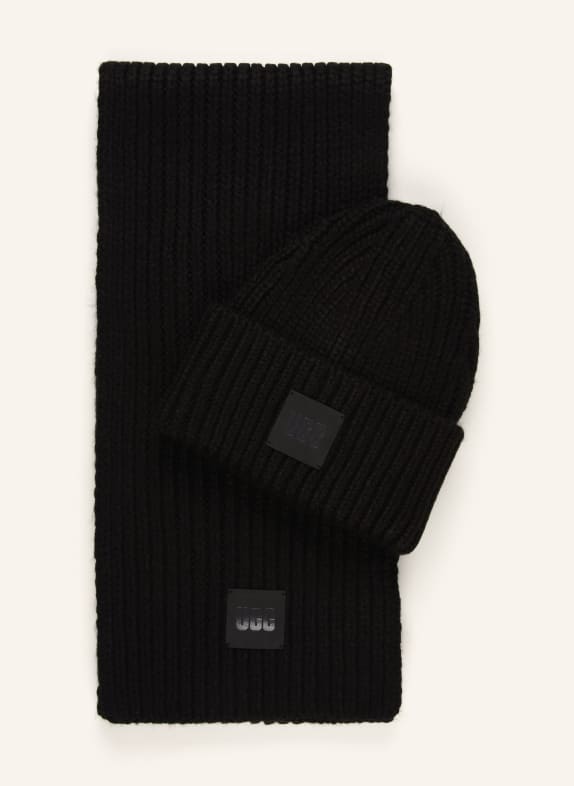 UGG Set CHUNKY: Scarf and hat BLACK