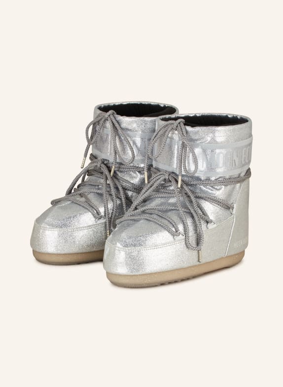 MOON BOOT Moon boots ICON LOW GLITTER SILVER