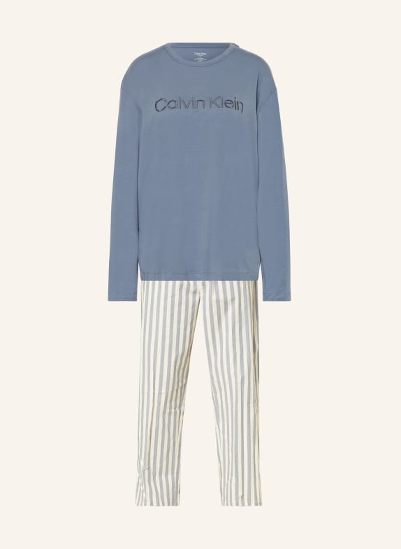 Calvin Klein Schlafanzug PURE COTTON BLAUGRAU/ ECRU