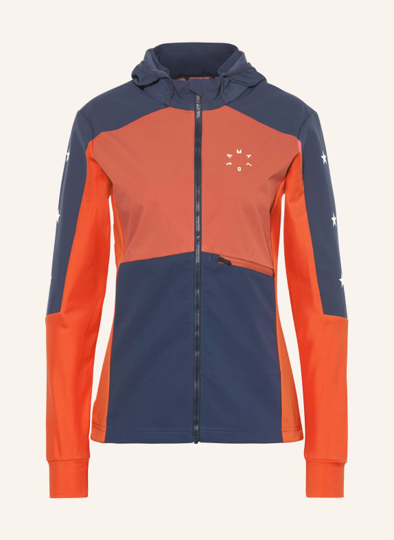 maloja Softshell ski jacket NESHAM BLUE/ RED/ DARK ORANGE