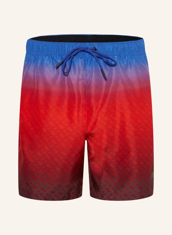 BOSS Swim shorts HEAT BLUE/ DARK RED/ RED