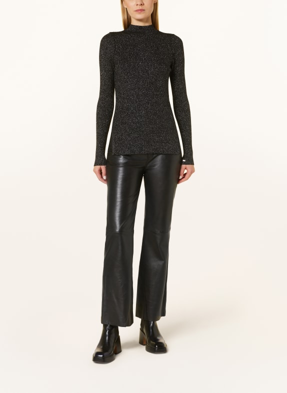 TOMMY HILFIGER Trui met glittergaren ZWART / ZILVER