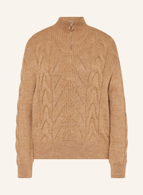 ONLY Half-zip sweater COGNAC
