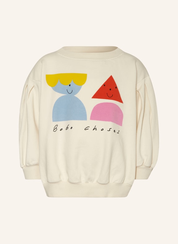 BOBO CHOSES Sweatshirt ECRU/ HELLBLAU/ ROT
