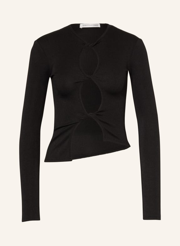 CHRISTOPHER ESBER Long sleeve shirt OPEN TWIST with cut-outs BLACK