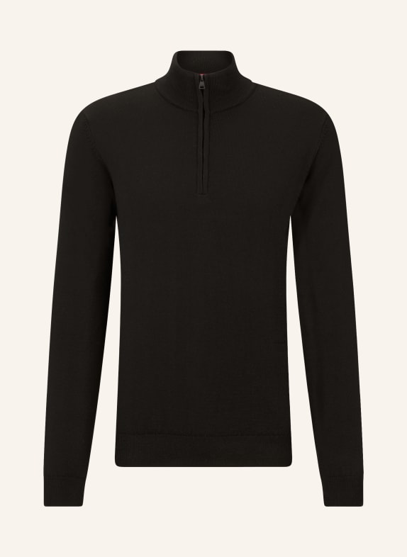 HUGO Half-zip sweater SAN QUIRIN BLACK