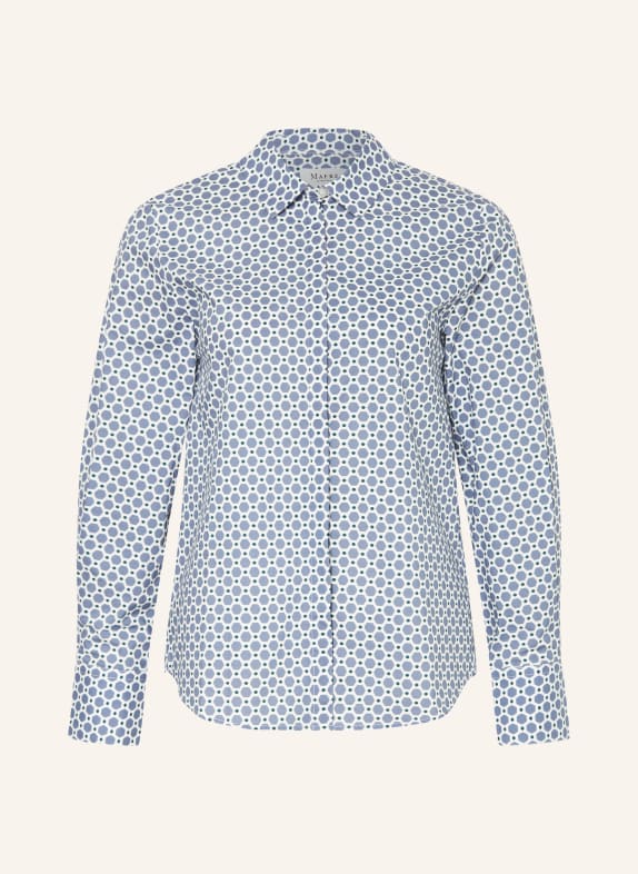 MAERZ MUENCHEN Shirt blouse WHITE/ LIGHT BLUE/ DARK GREEN