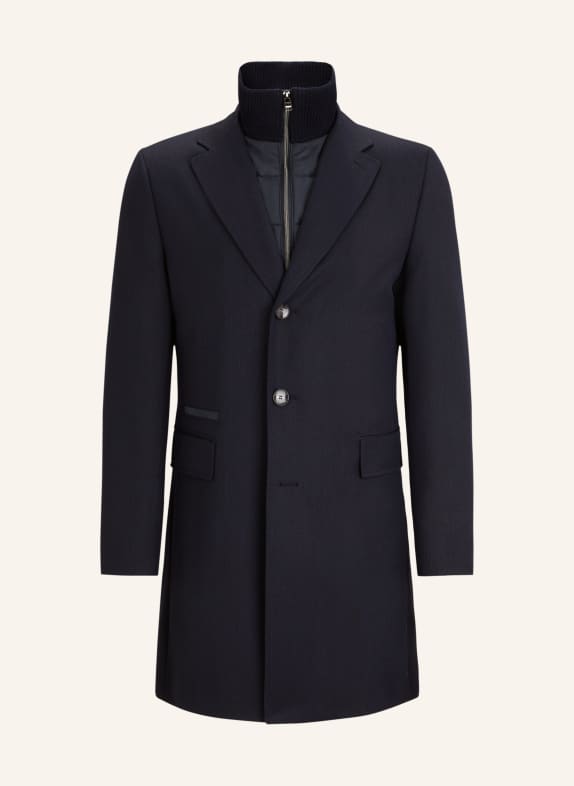 BOSS Wool coat HYDE with detachable trim DARK BLUE