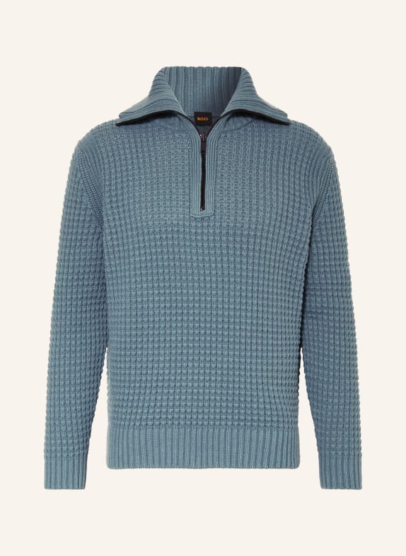 BOSS Half-zip sweater ATAKOS 375 OPEN GREEN