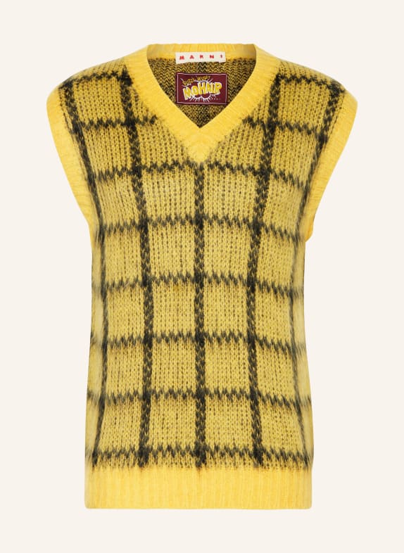 MARNI Sweater vest with mohair YELLOW/ BLACK